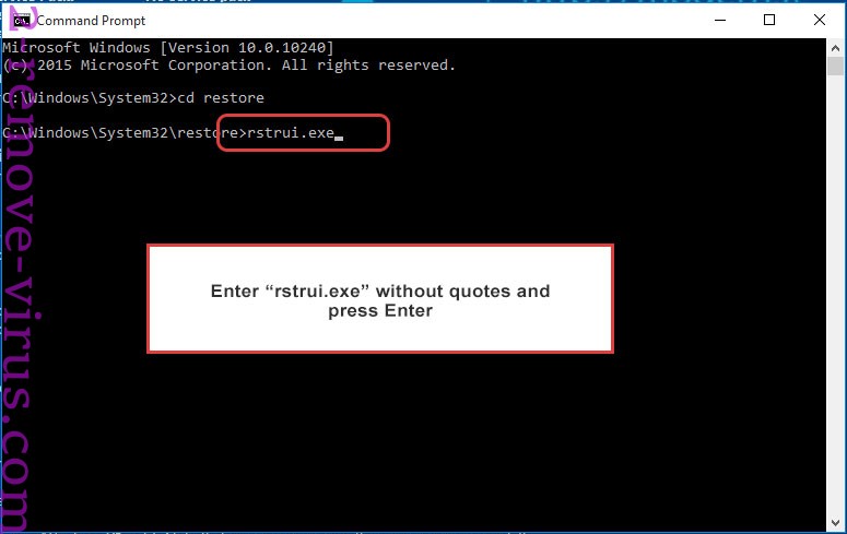 Delete Wnlu file virus Ransomware - command prompt restore execute