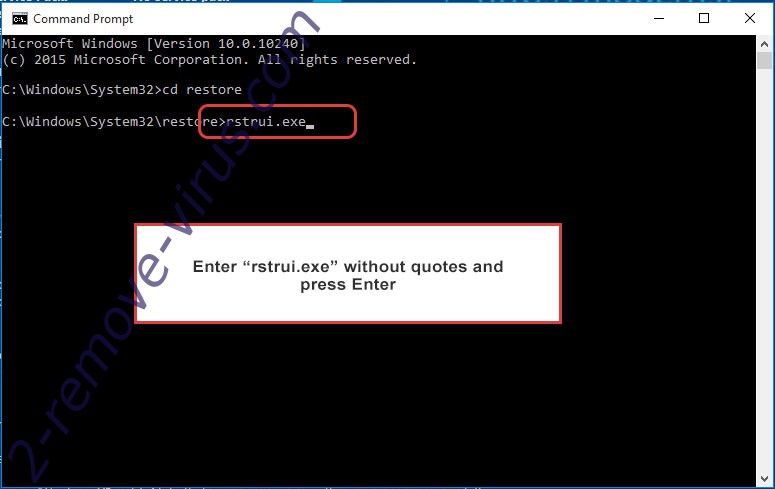 Delete Oct ransomware - command prompt restore execute