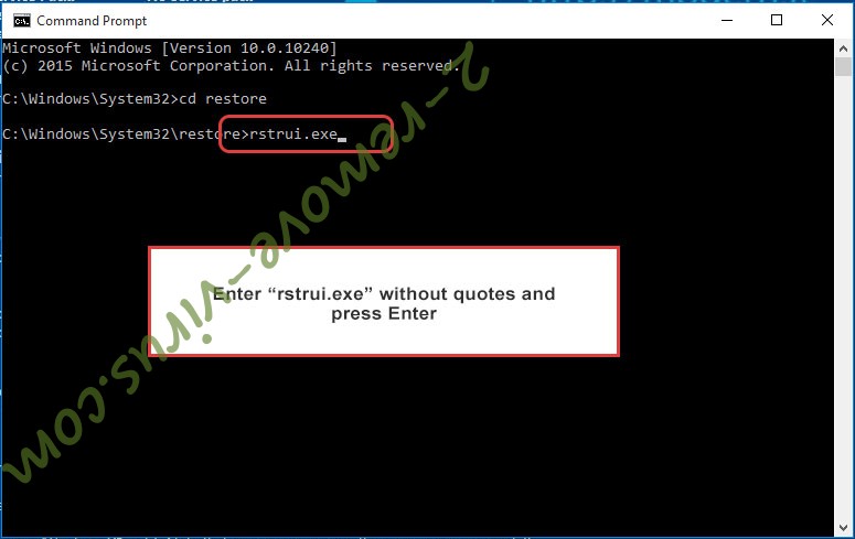 Delete WORMCRYPT0R - command prompt restore execute