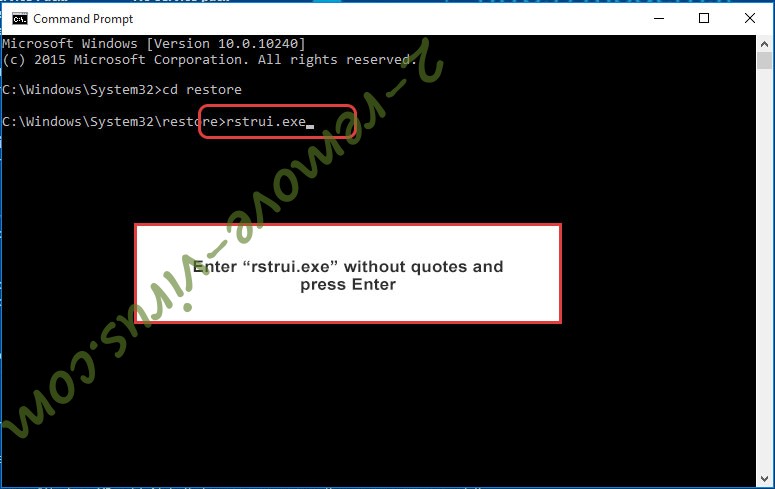 Delete CryptoBlock - command prompt restore execute