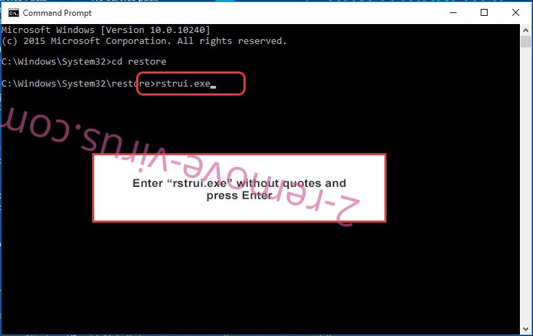Delete .Jupstb ransomware virus - command prompt restore execute