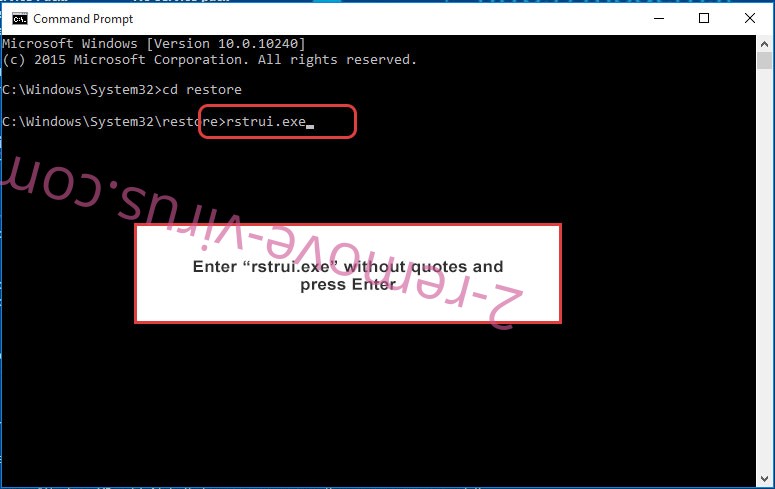 Delete Clop Virus - command prompt restore execute