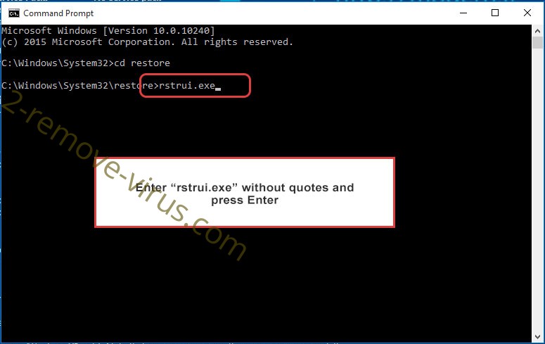 Delete Haruna Ransomware - command prompt restore execute