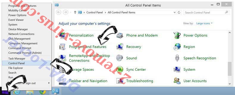 Delete Nsbacking.com from Windows 8