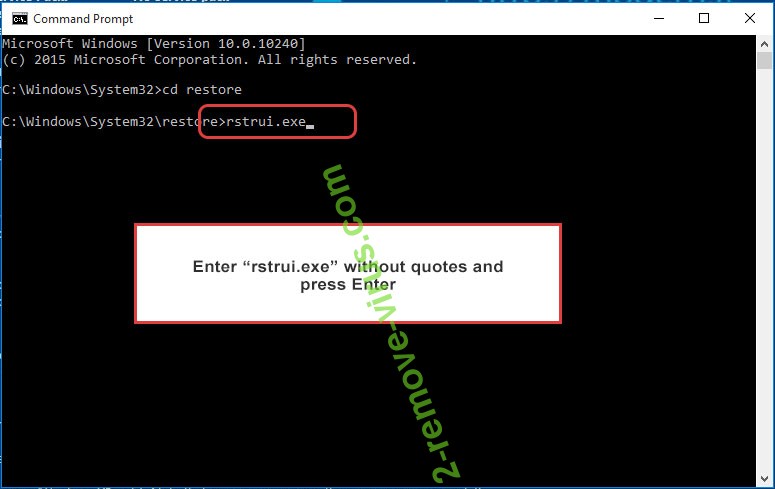 Delete LockfilesKR ransomware - command prompt restore execute