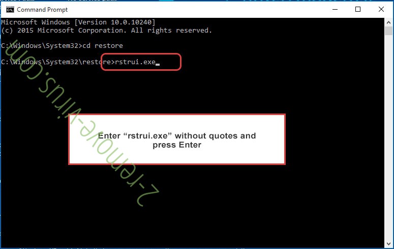 Delete Acessd Ransomware - command prompt restore execute