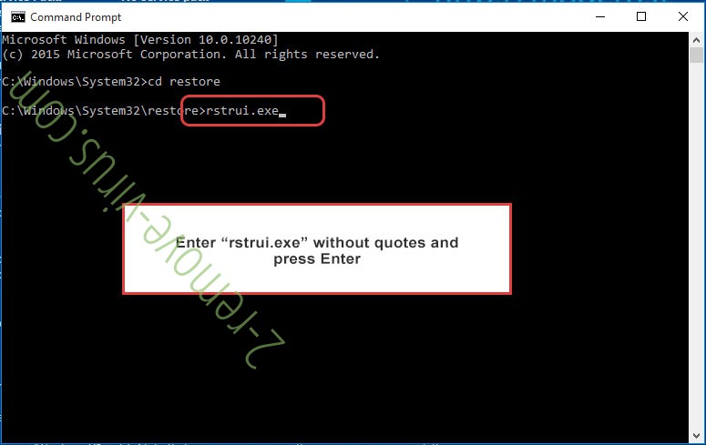 Delete GARMIN ransomware - command prompt restore execute