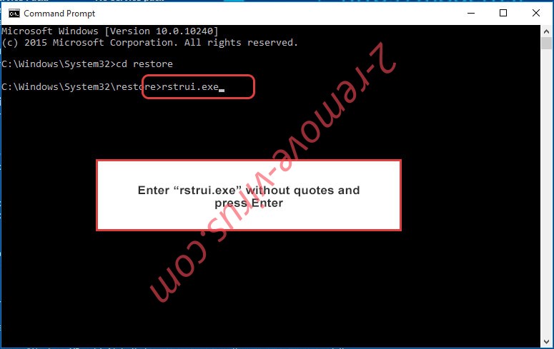 Delete LIVE TEAM ransomware - command prompt restore execute