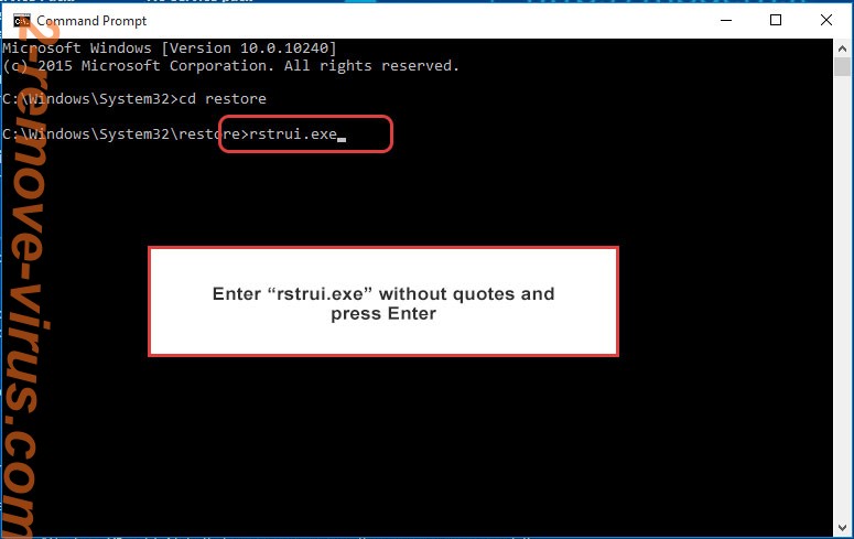 Delete Annabelle 2.1 - command prompt restore execute