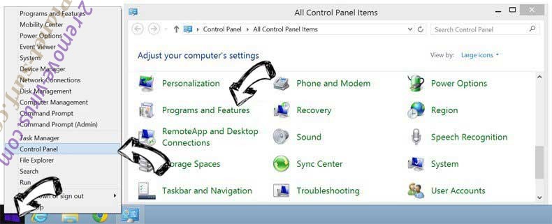 Delete Planet-surf.com from Windows 8