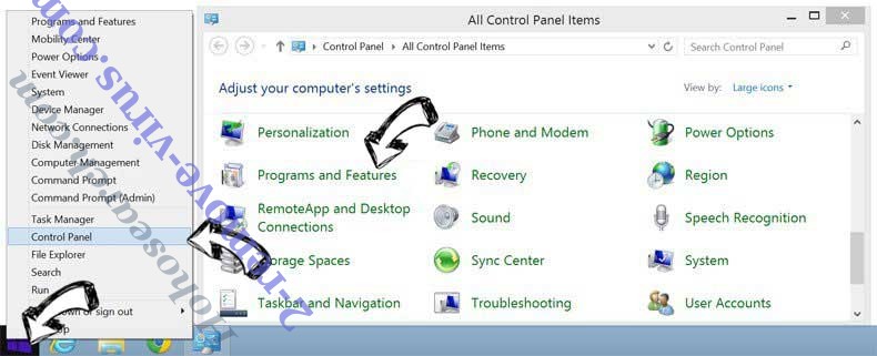 Delete Nostopped.net from Windows 8