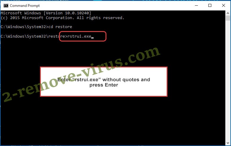 Delete Crab locker - command prompt restore execute