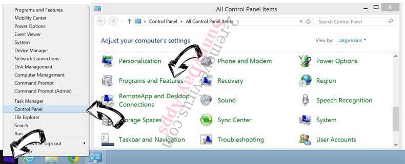 Delete Stadsear.com from Windows 8