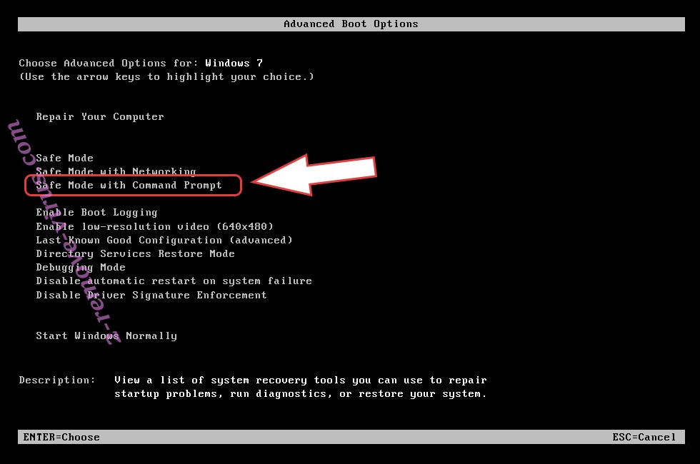 Remove Verwijderen .notfound ransomware - boot options