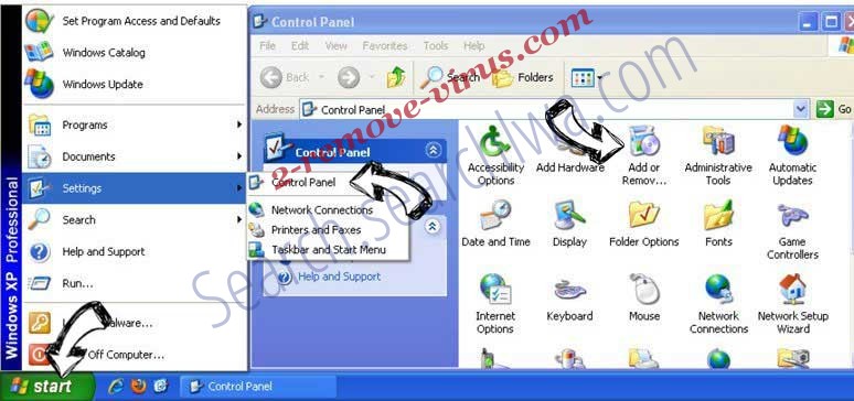 Remove Search.powerfulappz.com from Windows XP