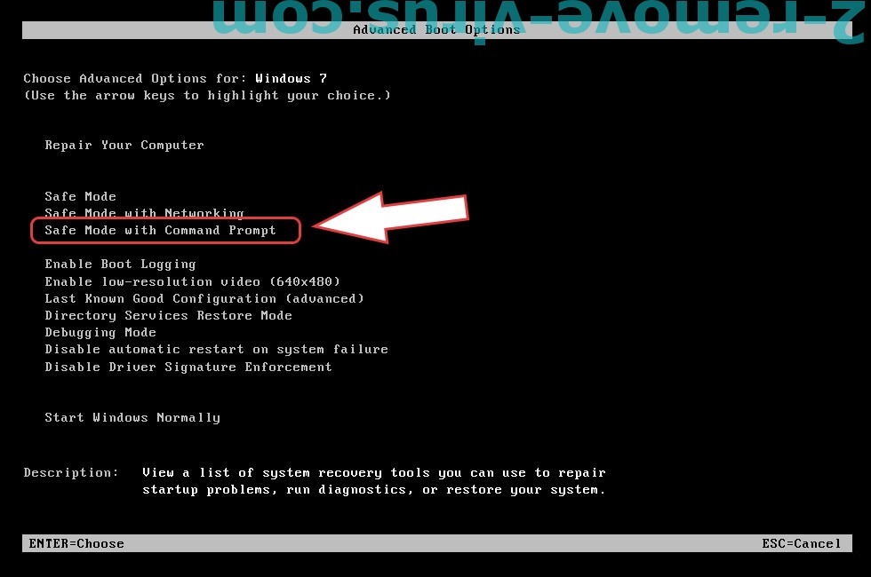 Remove Verwijderen .BOMBO file virus - boot options