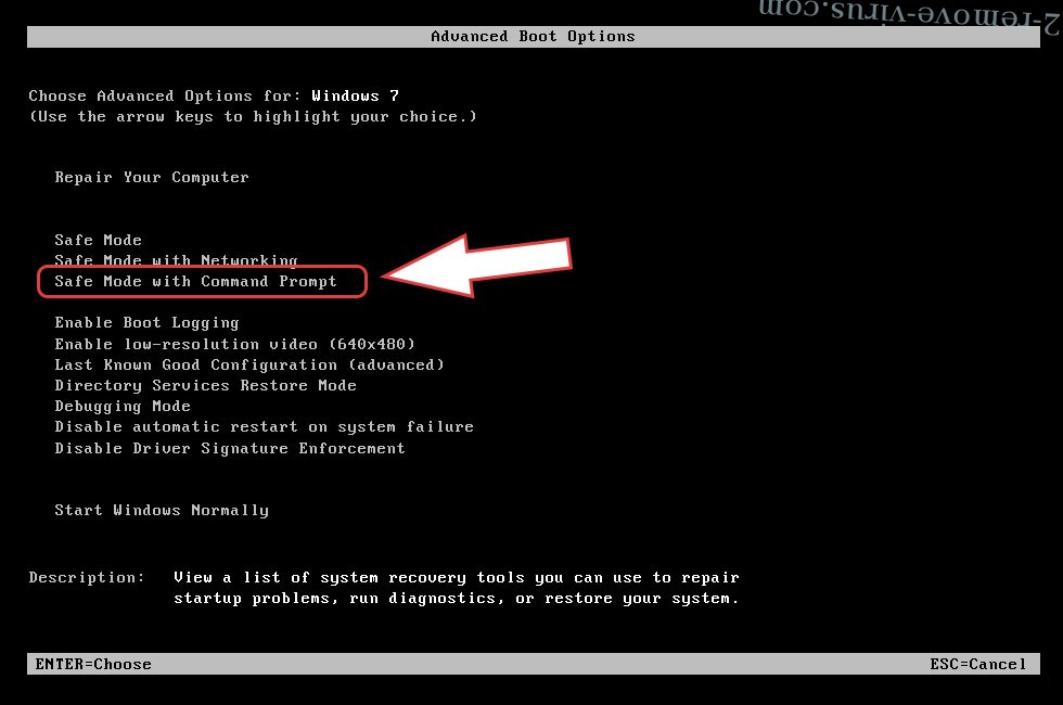Remove .CryLock extension virus - boot options