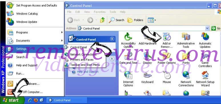 Remove Vidloggersite.com from Windows XP