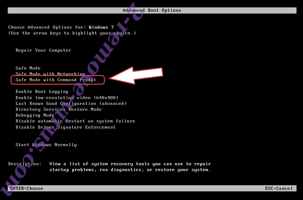 Remove Pahd virus (ransomware) - boot options