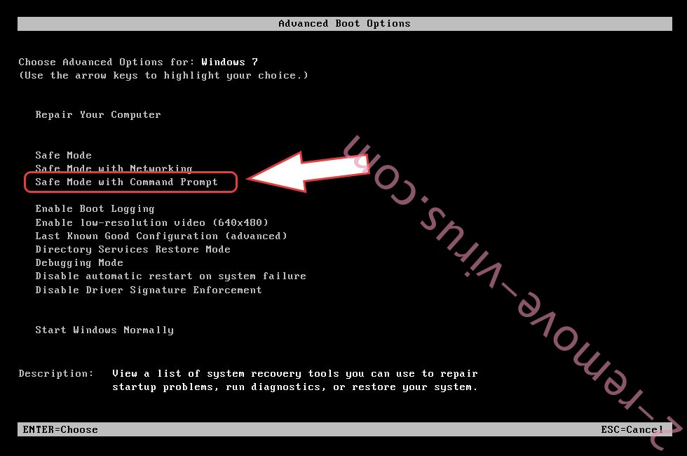 Remove ESCAL ransomware - boot options