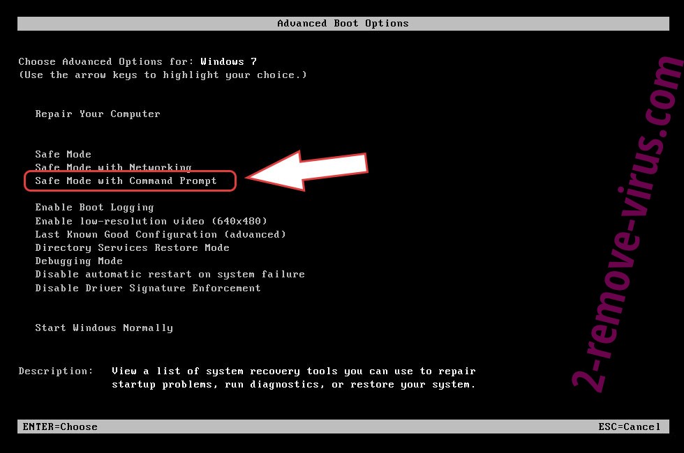 Remove .vesad ransomware - boot options