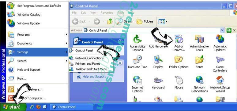 Remove Pushcleantools.com from Windows XP