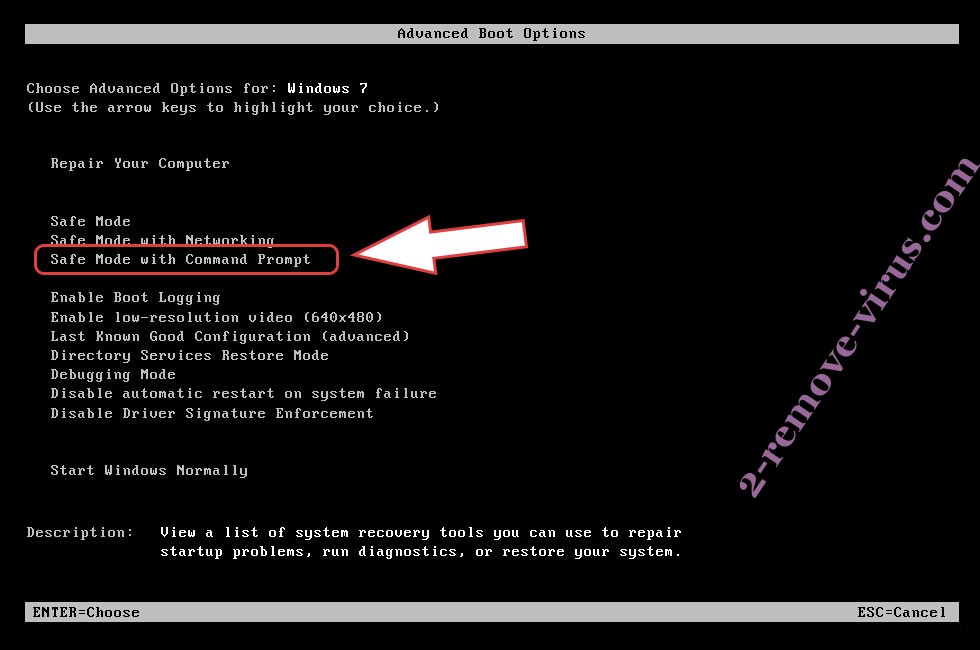 Remove WALAN ransomware - boot options