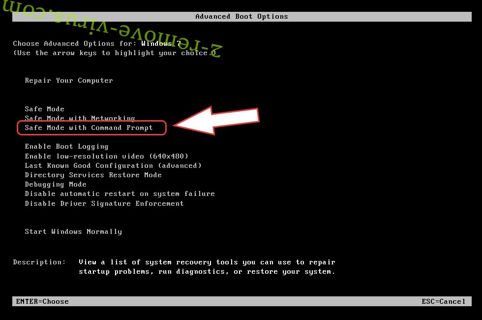 Remove .zida files ransomware - boot options