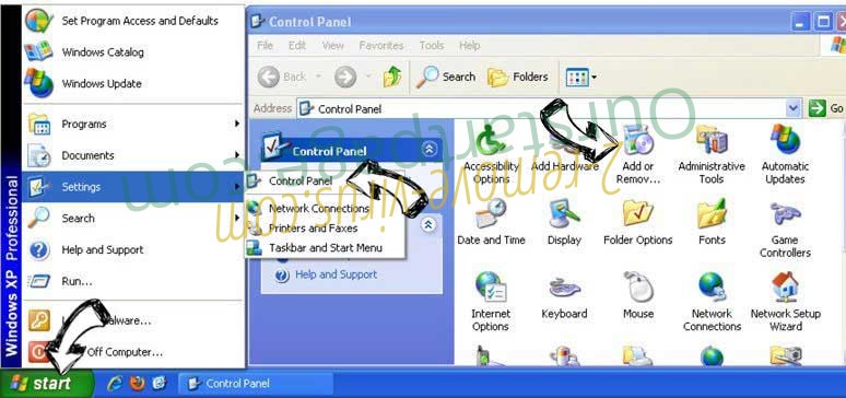 Remove Search.vc-cmf.com from Windows XP