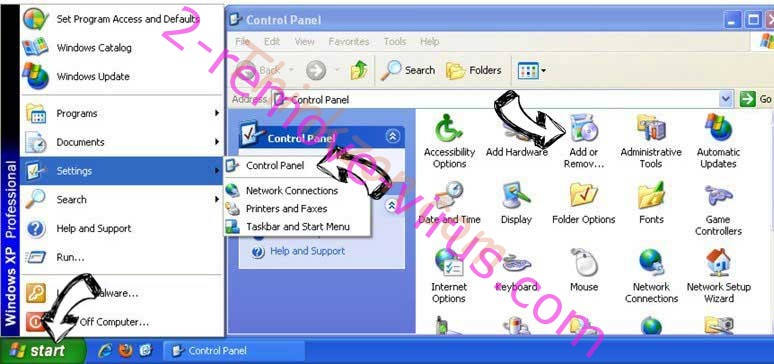 Remove Search With Incognito from Windows XP