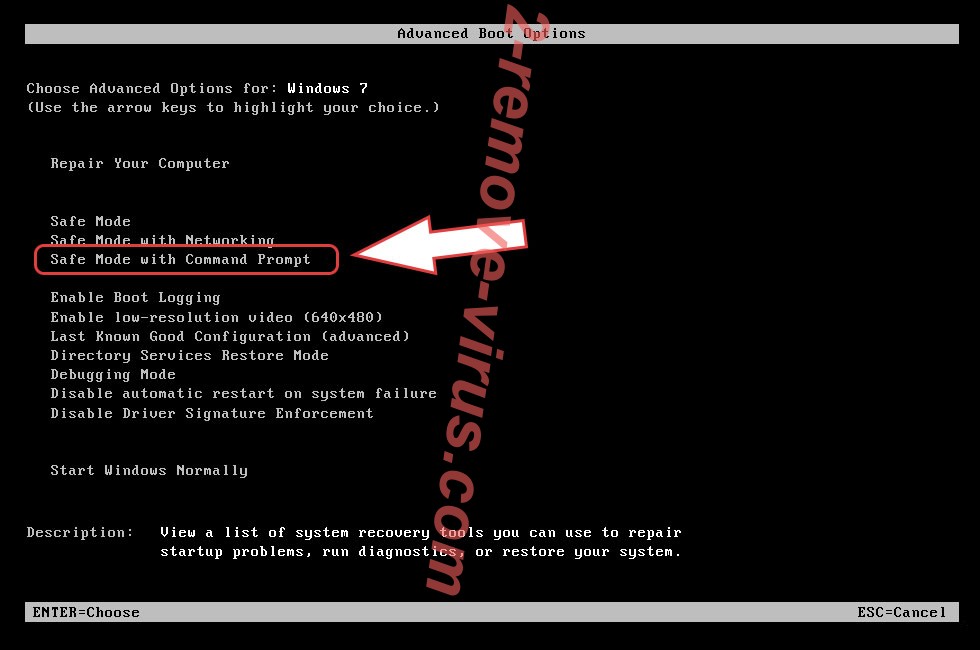 Remove .Z9 extension ransomware - boot options