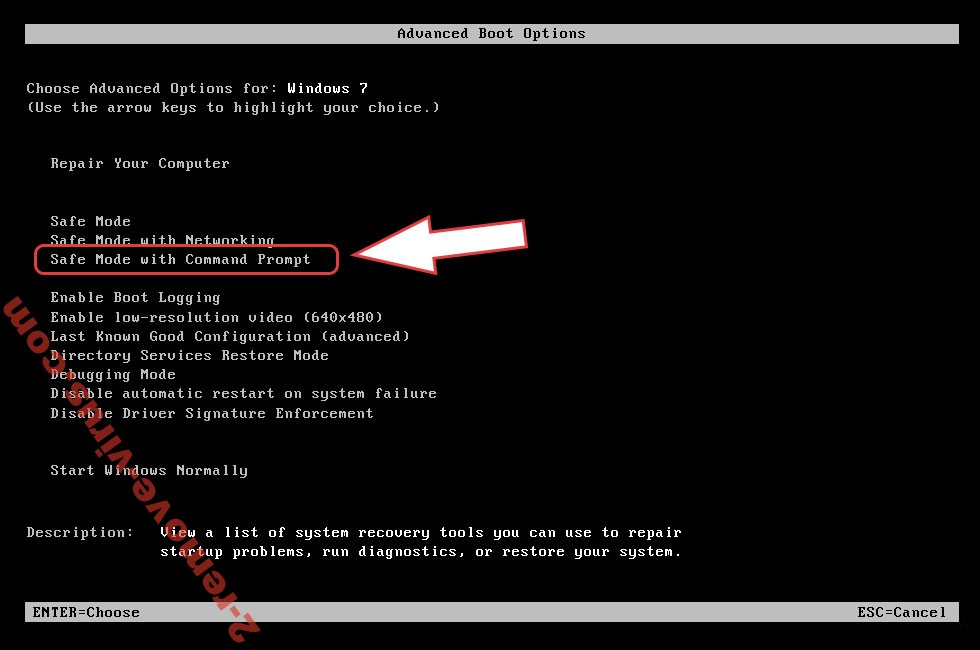 Remove DARUS ransomware - boot options