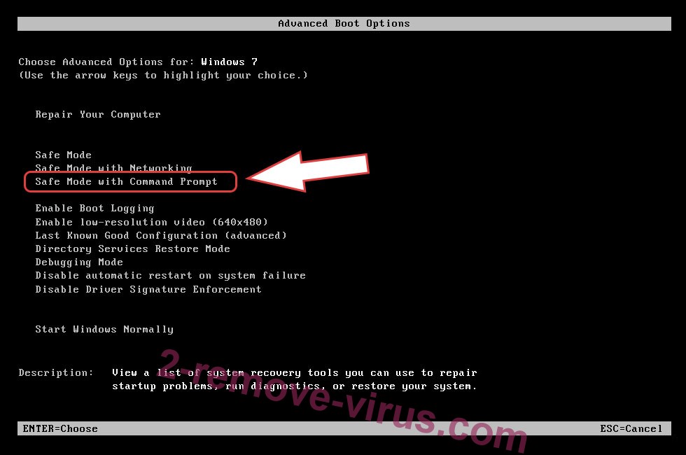 Remove Aeur ransomware - boot options