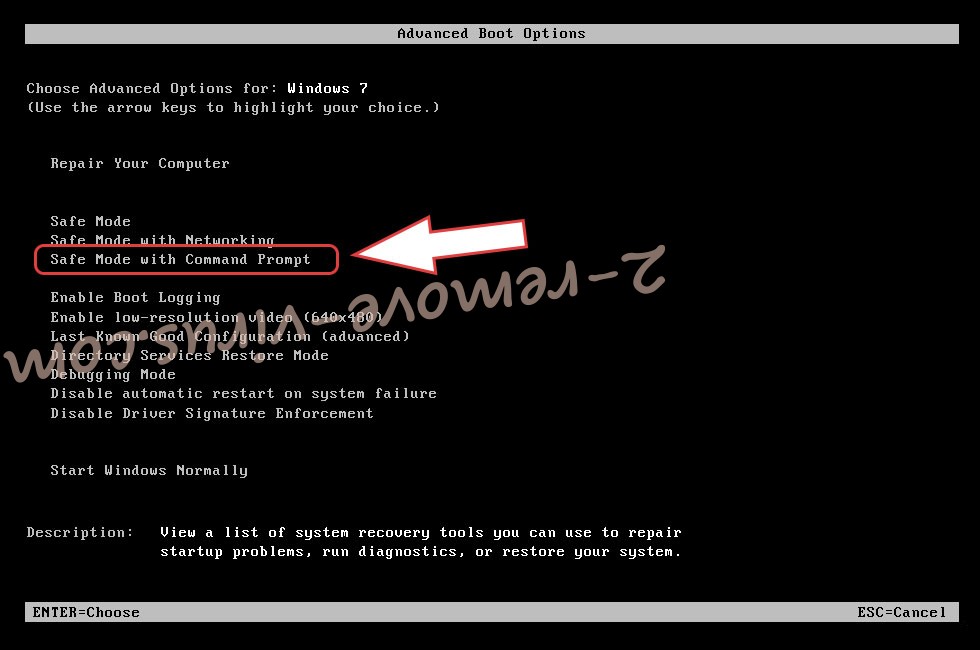 Remove Lukitus ransomware virus - boot options