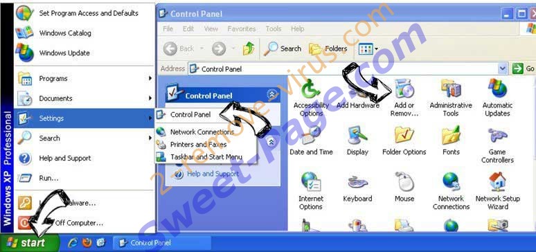 Remove Search.protectedio.com from Windows XP