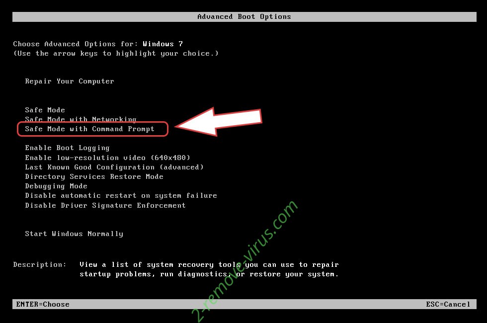 Remove Wzoq ransomware - boot options