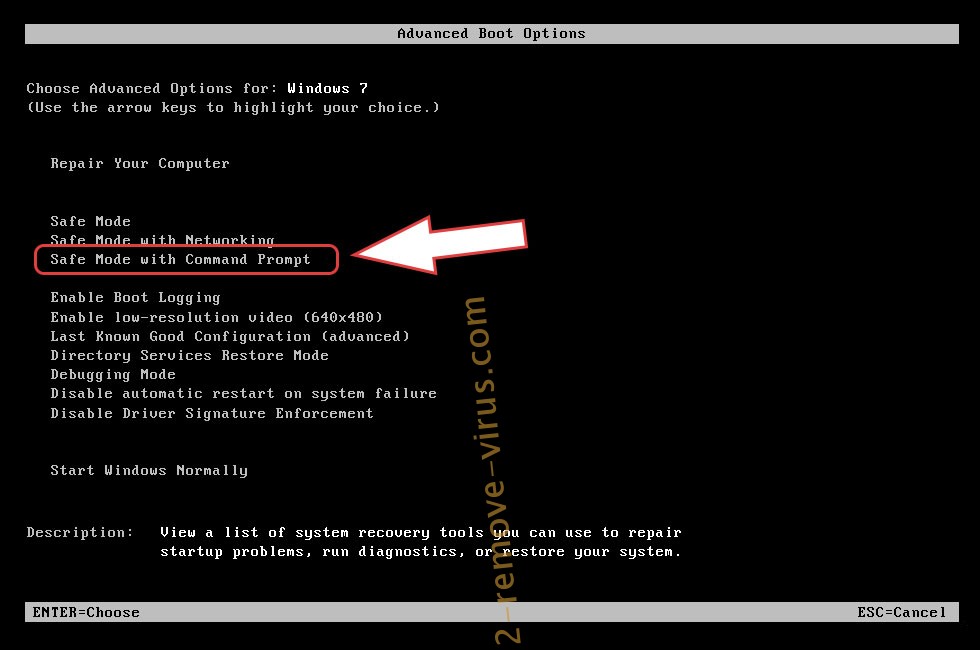 Remove .LIVE extension virus - boot options