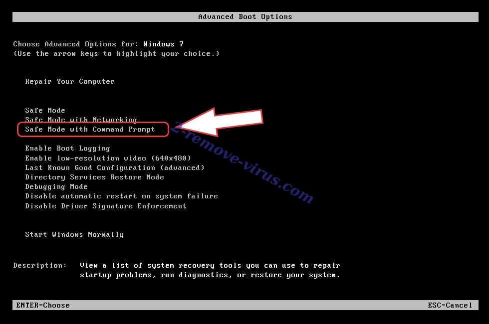 Remove Avest ransomware - boot options