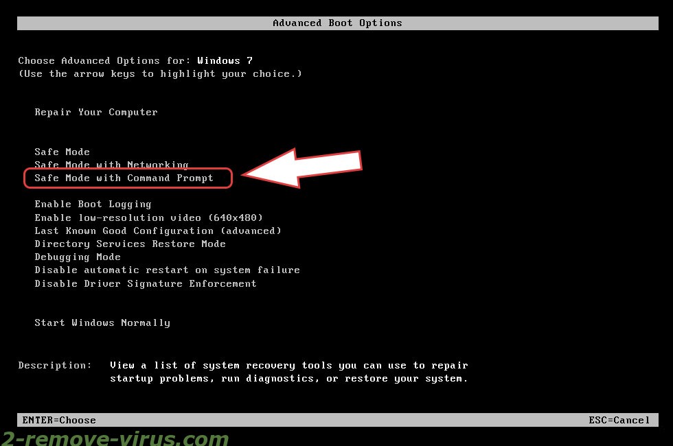 Remove Il tuo computer e stato infettato da Cryptolocker! - boot options