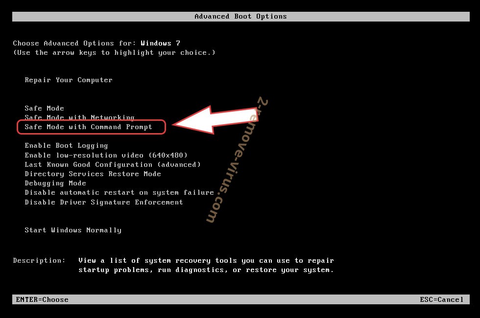 Remove Btos ransomware - boot options