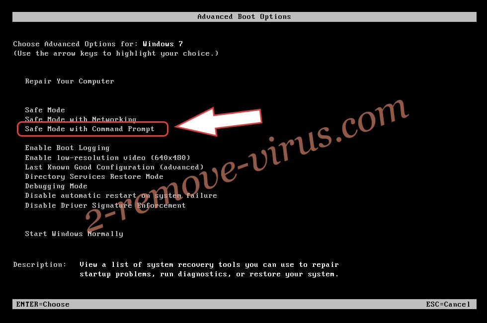 Remove .Energy file ransomware - boot options