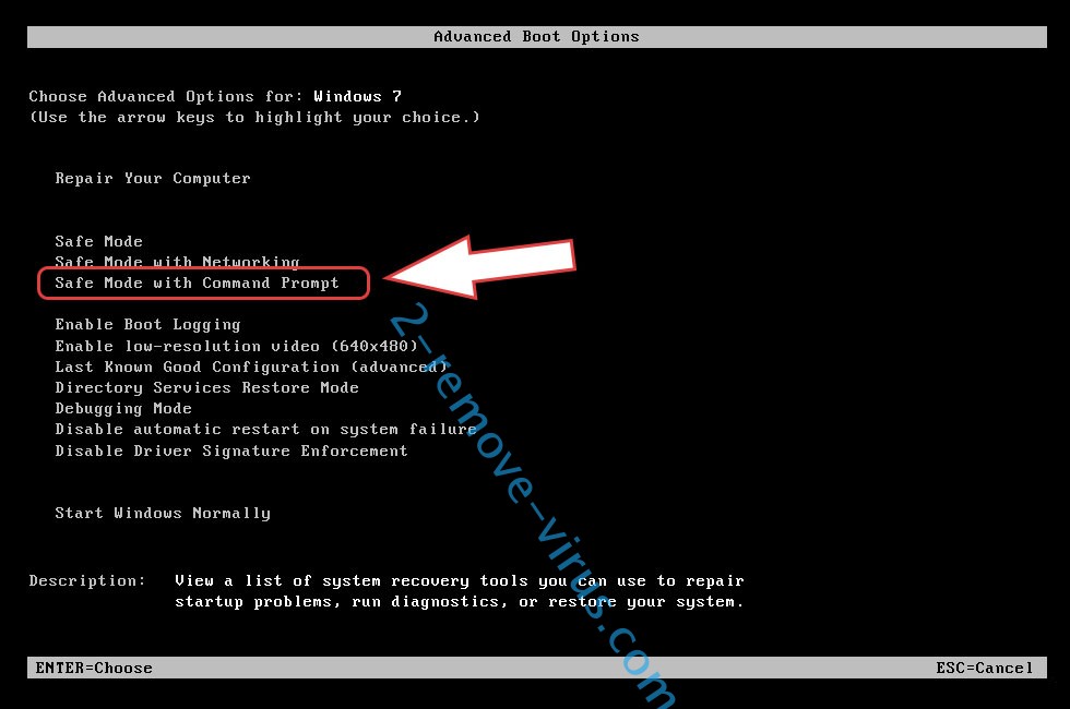 Remove Powd ransomware - boot options