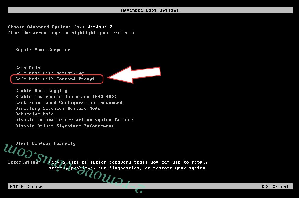 Remove Bowd ransomware - boot options