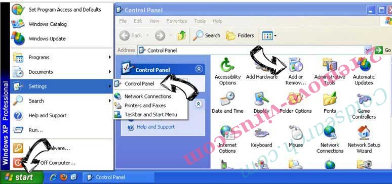 Remove Adrs.me redirect from Windows XP