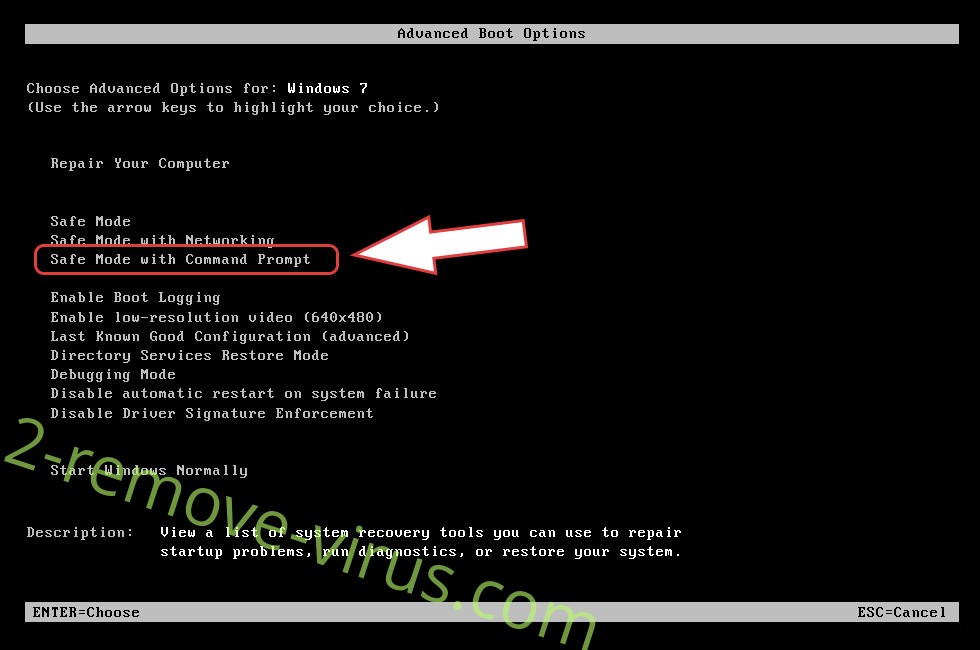 Remove Termit ransomware - boot options