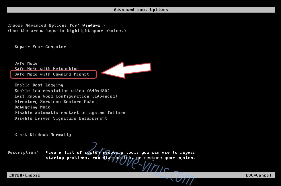 Remove Mosk file ransomware - boot options