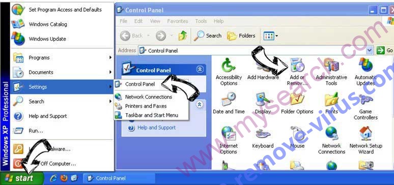 Remove www-mysearch.com from Windows XP