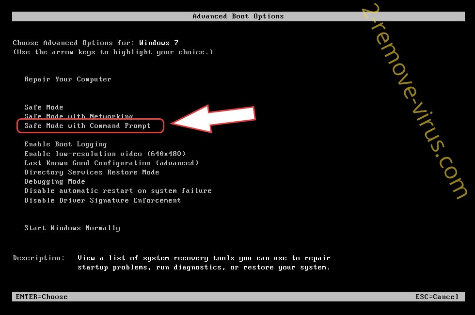Remove .KesLan file ransomware - boot options