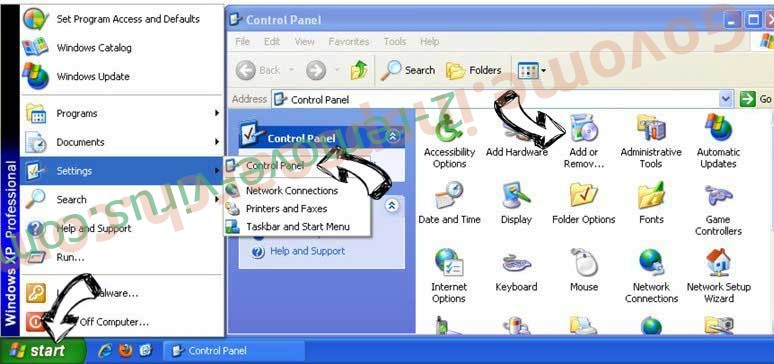 Remove Search.ht-cmf.com from Windows XP