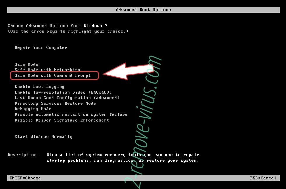 Remove Erebus ransomware - boot options